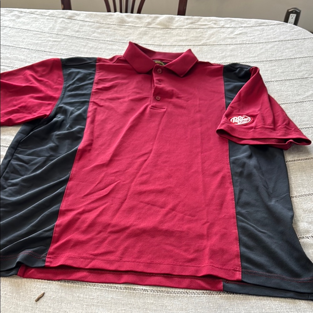 Men's Red and Black Polo Shirt